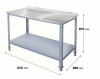 Стол производственный с бортом 800х800х870 СР-3/800/8СП-Ц