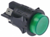 Кнопка включения круглая 25мм зеленая 250В/16А до 85С