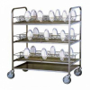 Тележка для транспортировки тарелок, нерж, 3 яруса, на 246 тарелок