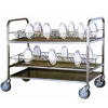 Тележка для транспортировки тарелок, нерж, 2 яруса, на 164 тарелки