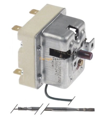 Термостат аварийный 1-фазный 20А 350°C 2 NC
