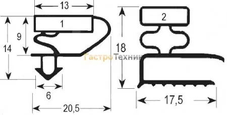 Уплотнитель магнитный двери AFINOX