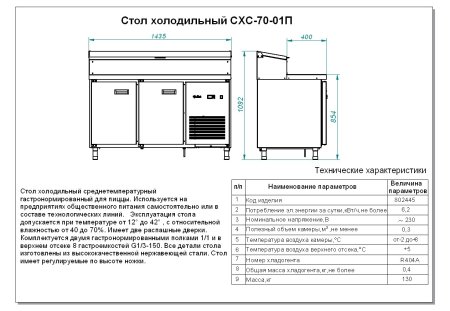 Стол для пиццы Abat СХС-70-01П