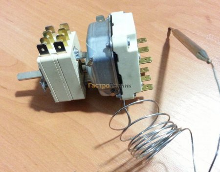 Термостат рабочий 3-фазный 16А 60-120°С доп. контакты 72550