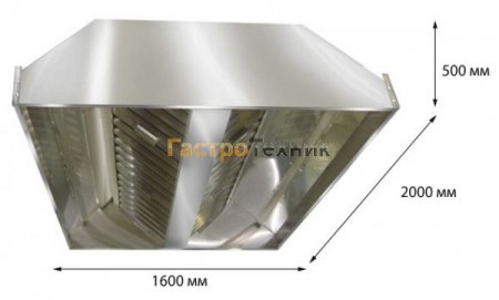 Зонт вентиляционный островной ЗВО-1600/2000-Н