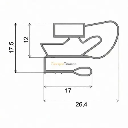 Уплотнитель для стола охлаждаемого Fagor 595*415 мм