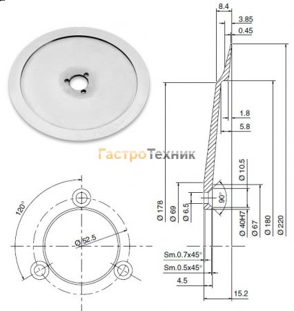 Нож слайсера GEMLUX